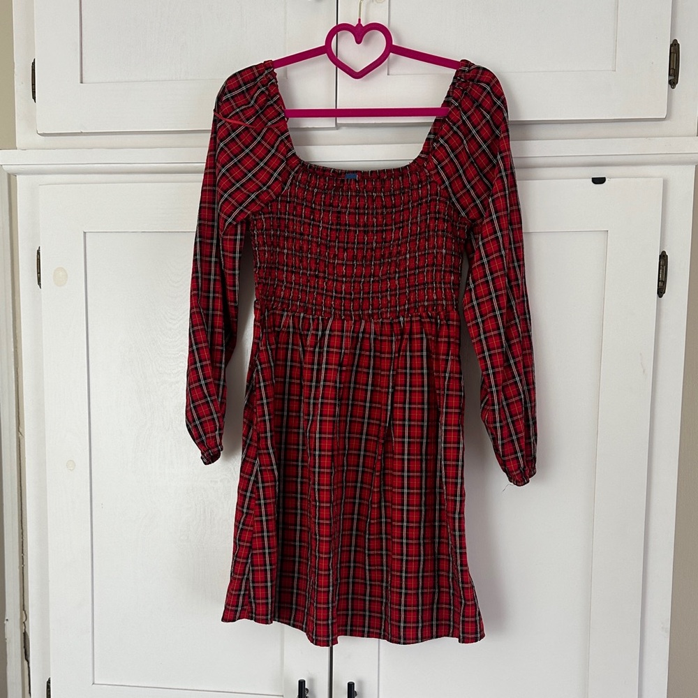 Old Navy Red and Black Plaid Dress